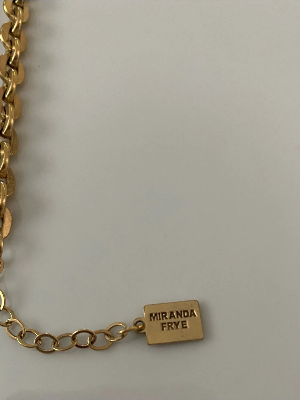 Gold Chain Link Bracelet with Branded Square Tag
